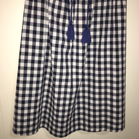 Authentic American Heritage |  Blue & White Gingham Flowy Off Shoulder Dress XS - Picture 6 of 8